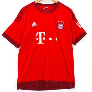 Vintage FC Bayern Munich Soccer Fan Jersey Mens Red Short Sleeve Size Medium M